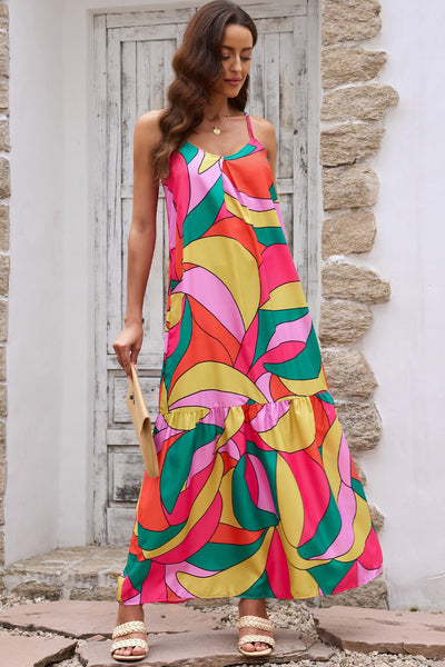 Boho Geometric Maxi Dress